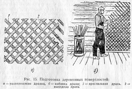подготовка деревянной стены к машинной штукатурке